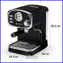 Espresso Coffee Machine Maker 15 Bar Frothing Home Office 1100 W Retro Black
