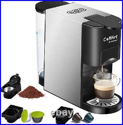 Espresso Coffee Machine Maker 3in1 Fits Multiple Capsules and Coffee Grinds