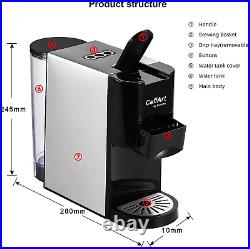 Espresso Coffee Machine Maker 3in1 Fits Multiple Capsules and Coffee Grinds