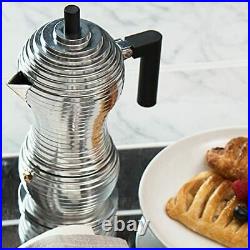 Espresso Coffee Maker Moka Alessi Pulcina MDL02/6 B Black in Aluminium 6 Cups
