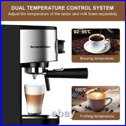 Espresso Machine 15 Bar Espresso Coffee Maker with Milk Frother Wand 1450W UK
