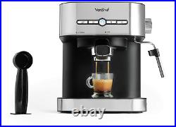Espresso Machine 15 Bar Pressure Pump, Barista Coffee Maker, Stainless Steel