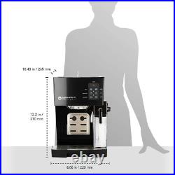 Espresso Machine, Latte & Cappuccino Maker- 10 pc All-In-One Black
