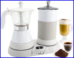 Espresso Maker With Milk Frother 3 to 5 Cups 2 in 1 Moka Pot Small Size Coffee