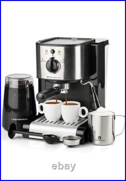 Espresso Works 7 Pc All-In-One Espresso & Cappuccino Coffee Maker Machine Sealed