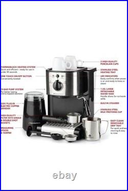 Espresso Works 7 Pc All-In-One Espresso & Cappuccino Coffee Maker Machine Sealed