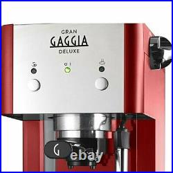 Gaggia Gran Deluxe Red Manual Espresso and Cappuccino Coffee Machine Maker