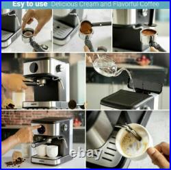 Geepas 850W Espresso Machine Barista Coffee Cappuccino Latte Machiato Maker 1.2L