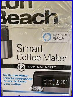 Hamilton Beach with Alexa Smart Coffee Maker 12 Cup Black Stainless Steel NIB
