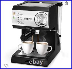 Homever 15Bar Pump Espresso Coffee Maker Machine Milk Frother 1.5L Water Tank