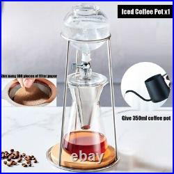 Iced Coffee Pot Water Drip Coffee Machine Reusable Glass Dripper Filter