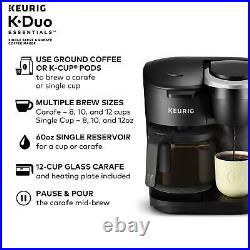 Keurig K Duo Essentials Coffee Maker Single Serve K-Cup Pod 12 Cup Carafe Brewer