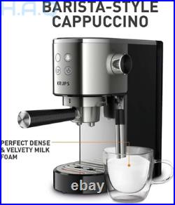 Krups Virtuoso XP442C40 Espresso and Coffee Maker with Milk Frothing Wand