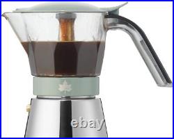 LOGOS See Through Stovetop Espresso Coffee Maker 300 Percolator 6 cups Japan DHL