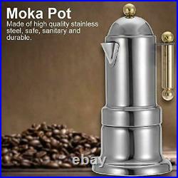 Liineparalle Stove Top Coffee Espresso Maker Stainless Steel Moka Pot with Valve