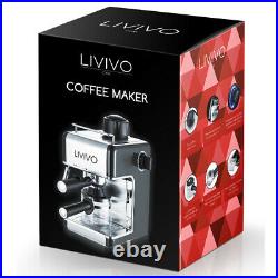 Livivo Black Pro Electric Espresso Cappuccino Coffee Maker Machine Home Office