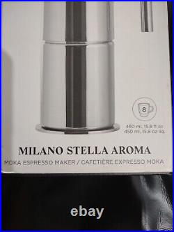 MILANO STELLA AROMA Stovetop Espresso Maker. 8 CUP, Italian Coffee Maker