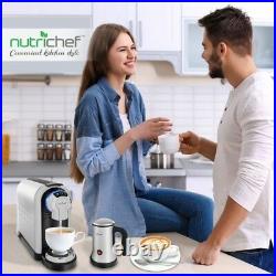 NutriChef Espresso Machine, Capsule Espresso Maker w Hot & Cold Milk Frother