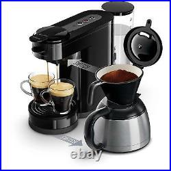 Philips 2 in 1 Filter Pod Coffee Machine Espresso Maker Thermos Jug Black Senseo