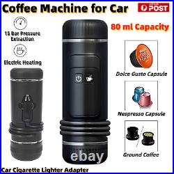 Portable Car Coffee Machine Auto Heating Espresso Coffe Maker Lighter Adapter AU