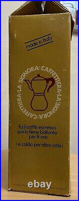 RARE vintage Moka Italian Espresso maker thermos termos 2.5 Cup 1960s w Box EUC