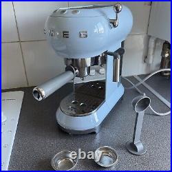 SMEG Espresso & Cappuccino Coffee Maker Machine ECF01PBUK Light Blue