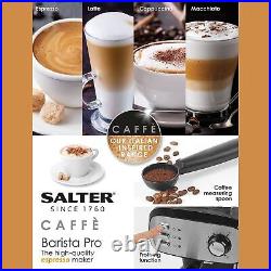 Salter Barista Pro Style Espresso Coffee Maker Machine With Milk Frothing Wand
