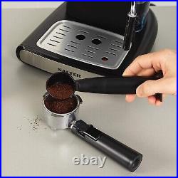 Salter Black 15-Bar Pressure 2 Cup Caffe Barista Pro Home Coffee Espresso Maker