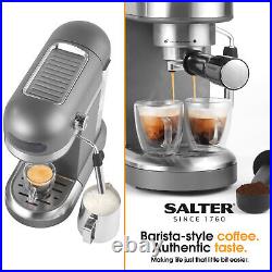 Salter Espirista Coffee Machine, 15-Bar 1.4 L Water Tank, 1465 W, Silver