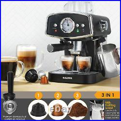 Salter Espresso Coffee Machine Maker 3 in 1 Barista Deluxe 19-Bar Pump 1050 W