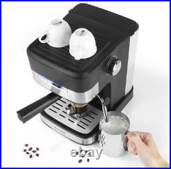 Salter Espresso Maker Coffee Machine Caffé Espresso Pro 15 Bar Milk Frother Wand