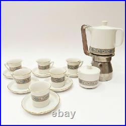 Service set espresso coffee maker vintage Italian mocha porcelain IPA