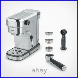 Severin Espresso Coffee Maker & Milk Frother, Brushed Stainless Steel 1.1 Litres