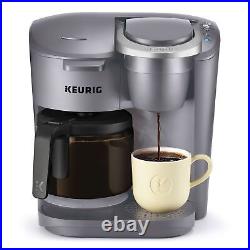 Single Serve K-Cup Pod & Carafe Coffee Maker, Black or Grey Espresso Machinne