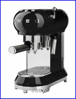 Smeg ECF01BLUK Retro Coffee Machine 15 Bar 1350W 1 Litre Tank Black