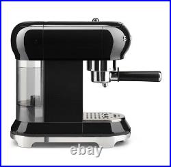 Smeg ECF01BLUK Retro Coffee Machine 15 Bar 1350W 1 Litre Tank Black
