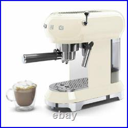 Smeg ECF01CRUK 15 Bar Coffee Machine Maker 1L Pod Ground Coffee Cream C Grade