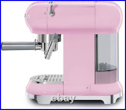 Smeg ECF01PKUK 15 Bar Coffee Machine Maker 1L Pod Ground Coffee Pink