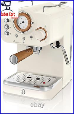 Swam Nordic Espresso Machine Coffee Maker Milk Frother 1.2L Tank Scandi Green UK