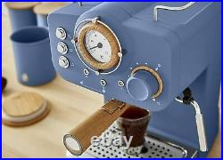 Swan Nordic Pump Espresso Coffee Maker 15 Bars Blue Barista Latte Mocha Machine