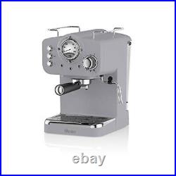 Swan SK22110GRN Retro Espresso Plastic Coffee Machine with Milk Frother, Steam
