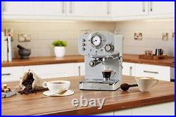 Swan SK22110GRN Retro Espresso Plastic Coffee Machine with Milk Frother, Steam