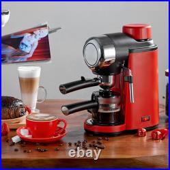 UK Espresso And Cappuccino Machine Maker Coffee Brewer Milk Steam Frother Lat RH