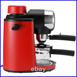 UK Espresso And Cappuccino Machine Maker Coffee Brewer Milk Steam Frother Lat RH