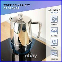 VeoHome Stovetop Espresso Coffee Maker 10 Cups 500ml Multi-Stove Stainless