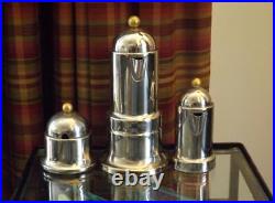 Vev Inox Stainless Steel Brass Espresso Maker Creamer Sugar Set 18/10 Italy