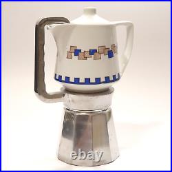 Vintage Italian coffee maker Moka espresso coffee aluminum porcelain design
