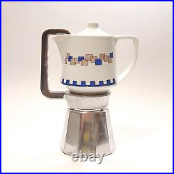 Vintage Italian coffee maker Moka espresso coffee aluminum porcelain design