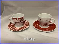 Vintage Mid Century BIALETTI Stove Top Coffee Maker 2 Bodum Cup Saucer VERY RARE