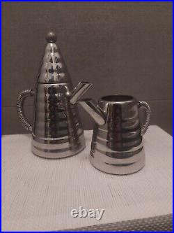 Vintage Stella Collection Stainless Archimede Espresso Coffee Maker and Milk Jug